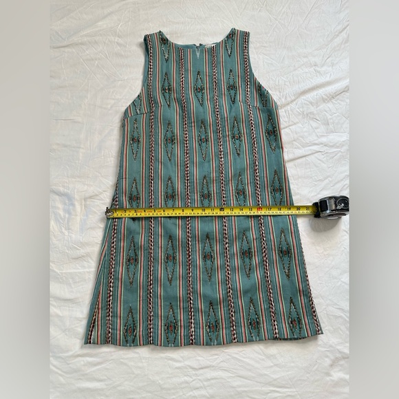 Alice + Olivia Beaded Ikat Stripe Shift Dress Southwest Boho Blue Multi NWT 12 - Picture 13 of 13